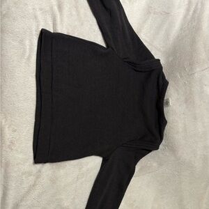 Casual Charcoal Long Sleeve Top